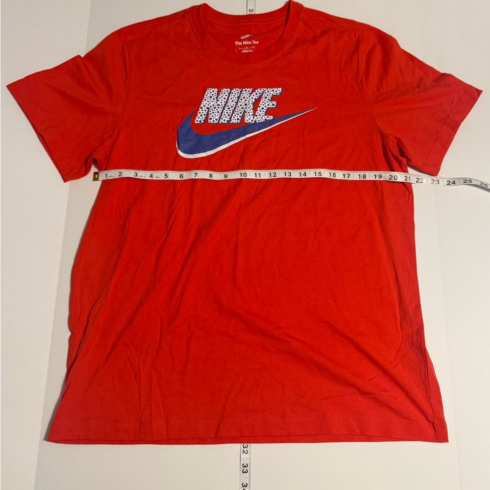 Nike Orange and Blue Men's Short Sleeve Tee